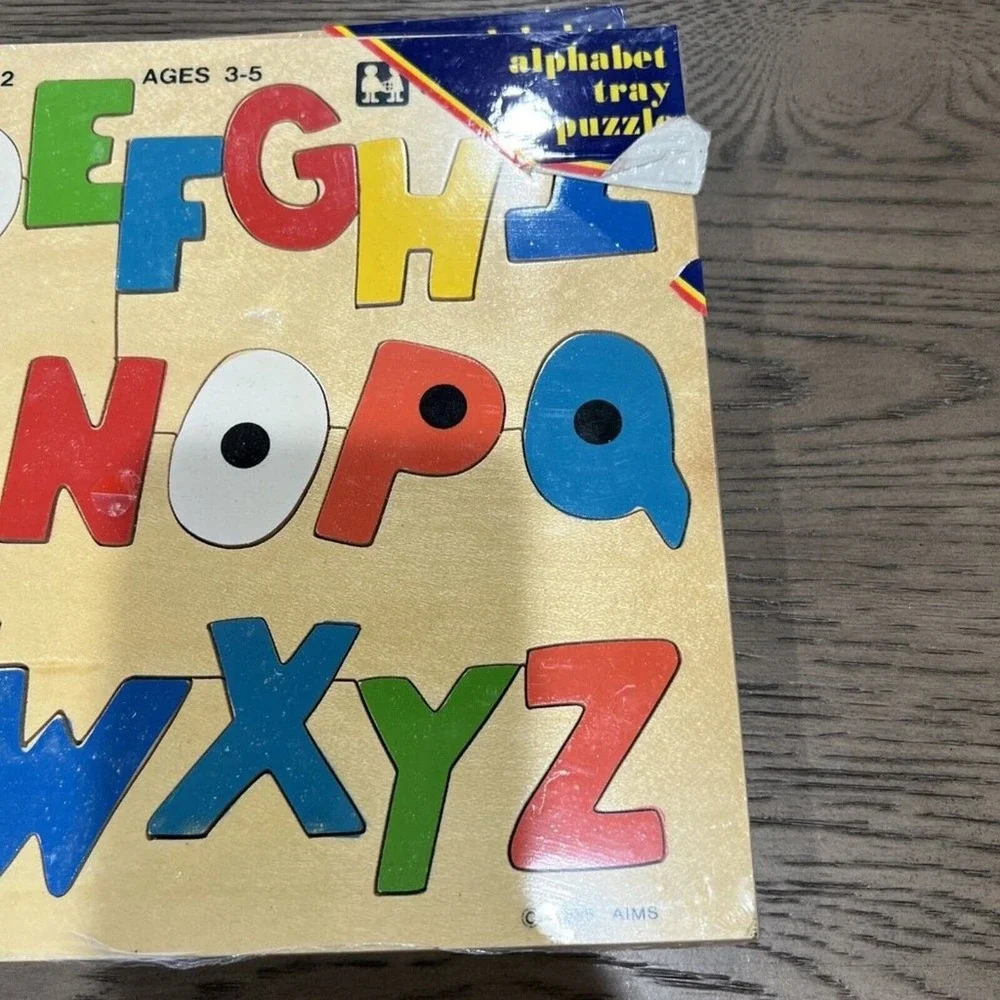 Vintage Alphabet Puzzle 1985 Still In Package‎ Wooden Colorful Classic Nostalgia